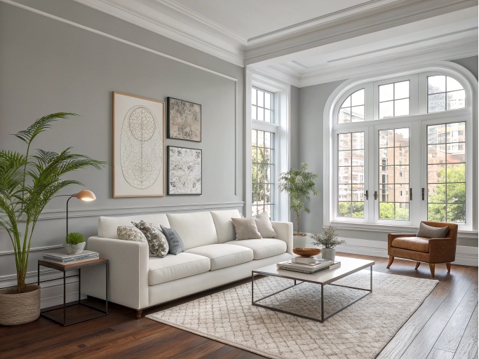 Modern kitchen and living space